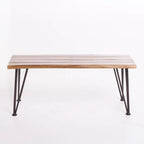 Table basse rustique en bois de teck et métal pour patio, par Christopher Knight Home