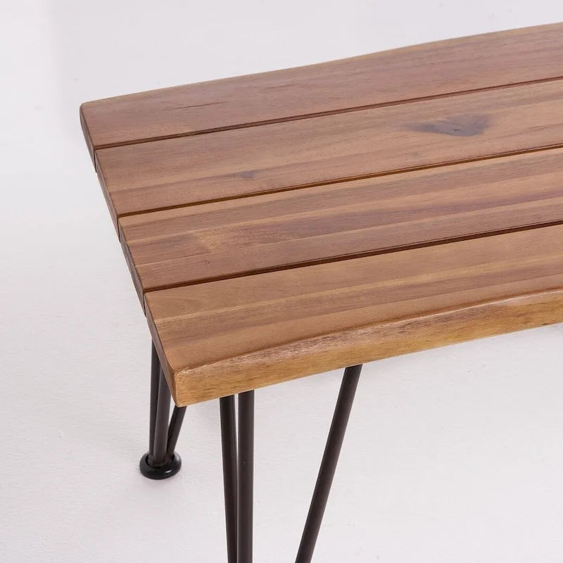 Table basse rustique en bois de teck et métal pour patio, par Christopher Knight Home