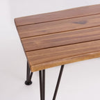 Table basse rustique en bois de teck et métal pour patio, par Christopher Knight Home