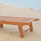 Chaise longue pliante d'extérieur inclinable avec roulettes