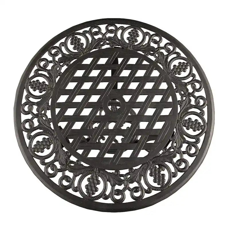 Ensemble bistro 3 pièces en aluminium pour terrasse et jardin, coloris sable et noir.