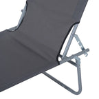 Chaise longue portable d'extérieur, chaise longue pliante réglable avec pare-soleil