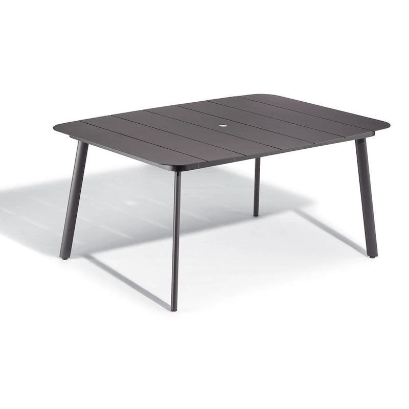 Table de salle à manger rectangulaire Oxford Garden Eiland 63 pouces, revêtement en poudre carbone