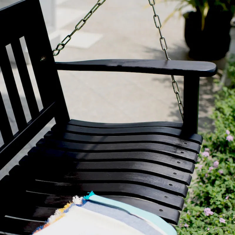 Balançoire de porche Cambridge Casual Alston traditionnelle en bois d'acajou