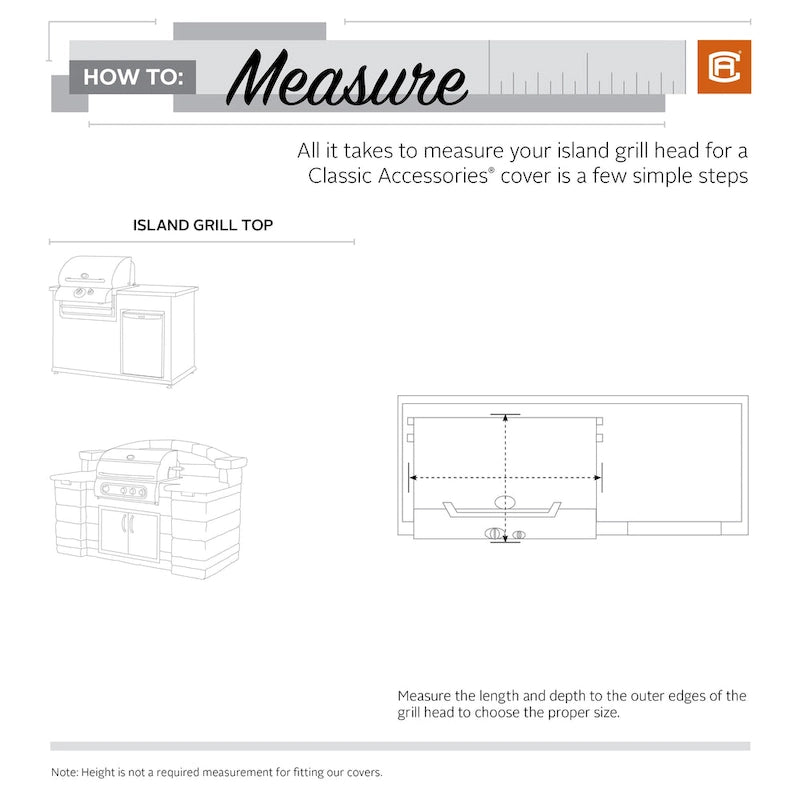 Couvercle de barbecue encastrable Classic Accessories en hickory résistant à l'eau de 37 pouces