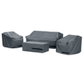 Vistano 4 Piece Polyester Outdoor Patio Club Chair Deluxe Furniture Cover - Grey