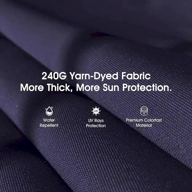 Balancelle extérieure de luxe PURPLE LEAF bleu marine avec structure en acier résistant aux intempéries, coussins et oreiller inclus