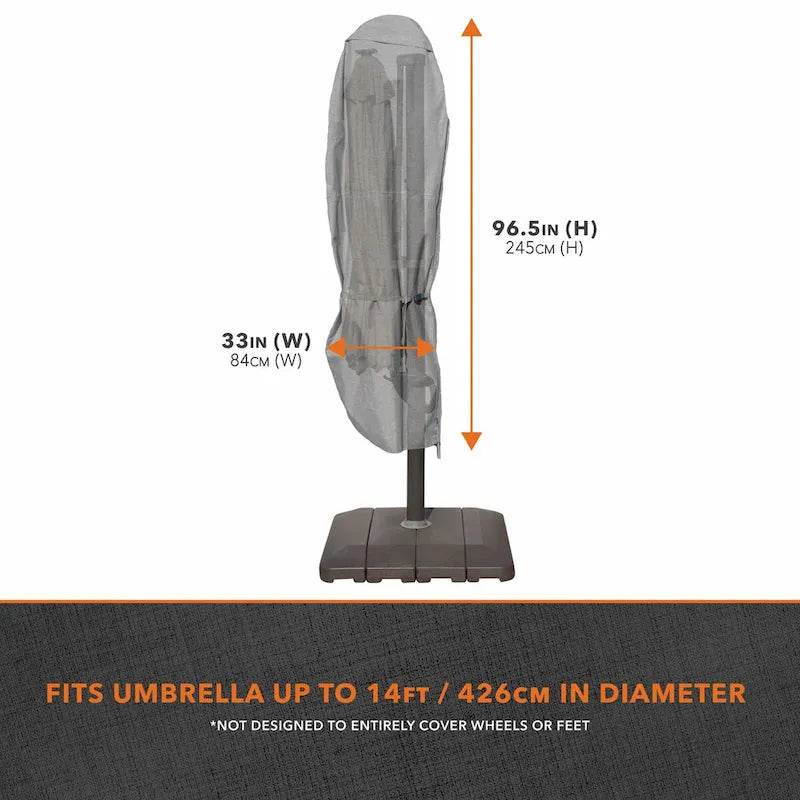 Housse imperméable pour parasol déporté Modern Leisure Garrison, couleur granit - 33 x 1 x 96,5