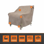 Housse imperméable pour fauteuil de jardin/club Modern Leisure Garrison, 35 cm L x 38 cm l x 31 cm H, couleur grès