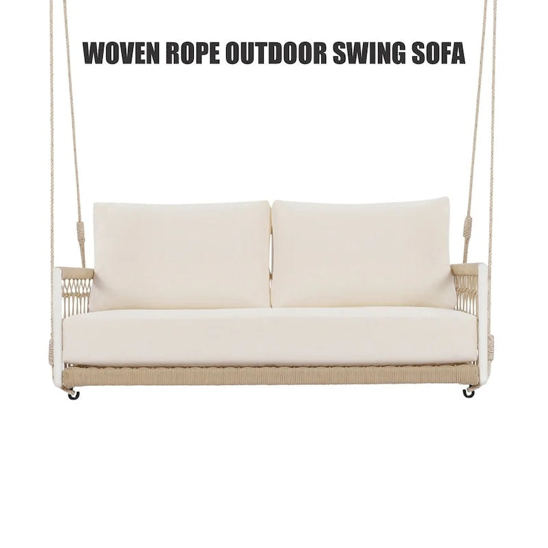 1-Piece Woven Rope Outdoor Swing Sofa