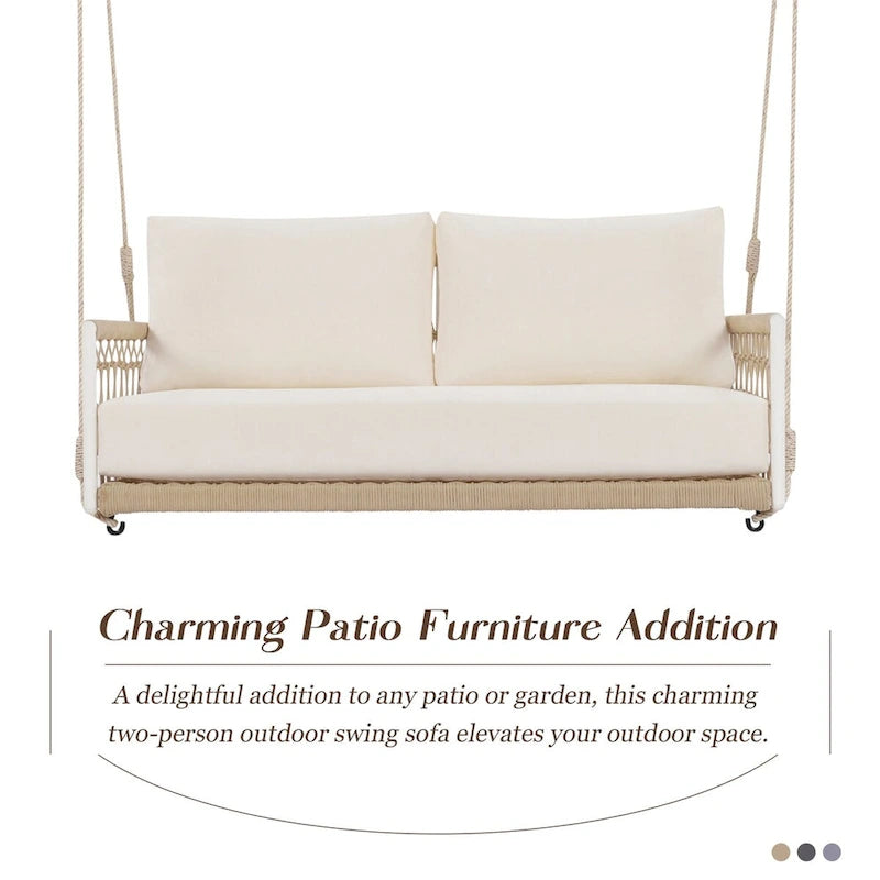 Canapé-balancelle d'extérieur monobloc en corde tressée