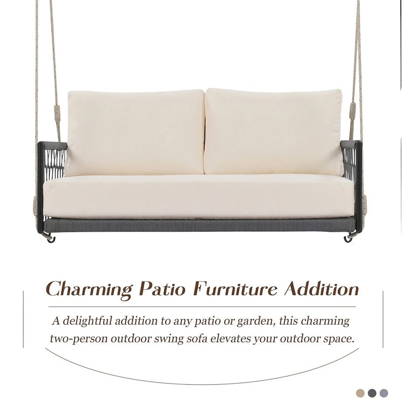 Canapé-balancelle d'extérieur monobloc en corde tressée