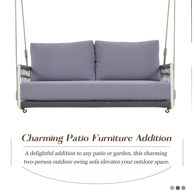 Canapé-balancelle d'extérieur monobloc en corde tressée