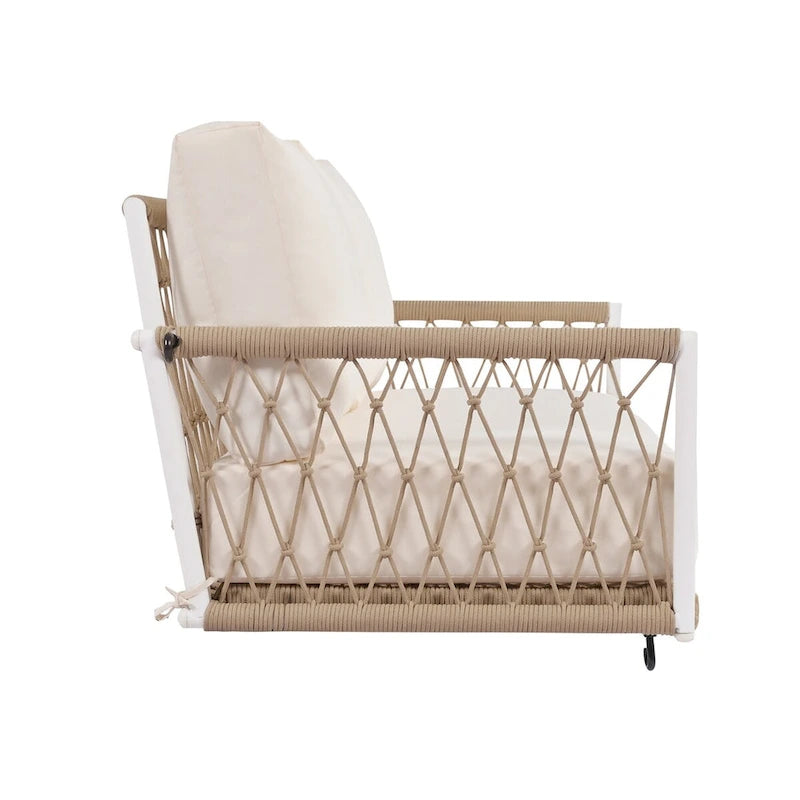 Canapé-balancelle d'extérieur monobloc en corde tressée