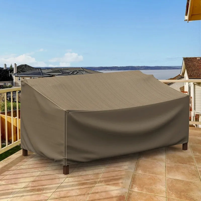 Housse pour canapé deux places de patio Budge StormBlock Hillside noir et beige, plusieurs tailles