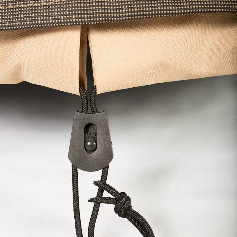 Housse pour foyer extérieur Budge StormBlock Hillside Noir et Beige - 91 cm de diamètre x 38 cm de profondeur