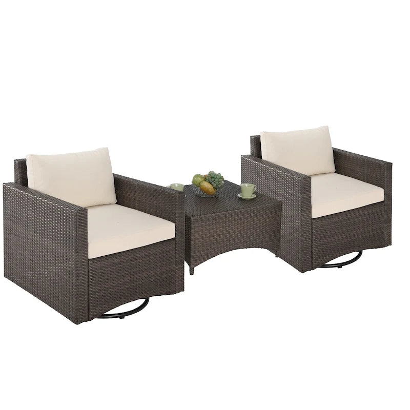 Studio Shine Collection 2 Swivel Chairs and 1 Coffee Table