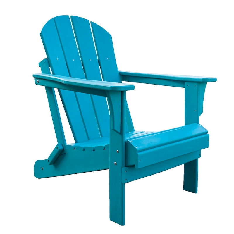 Panama Jack Polyresin Folding Teal Adirondack Chair - 30 L x 32 W x 36 H