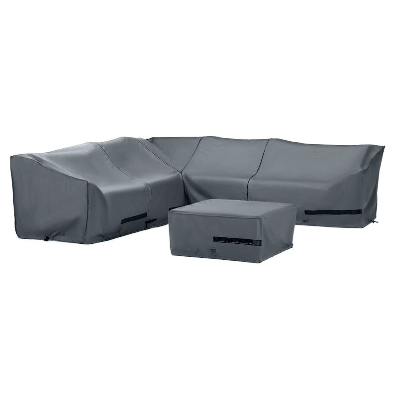 Deco 6 Piece Polyester Outdoor Patio Sectional Deluxe Furniture Covers - Grey