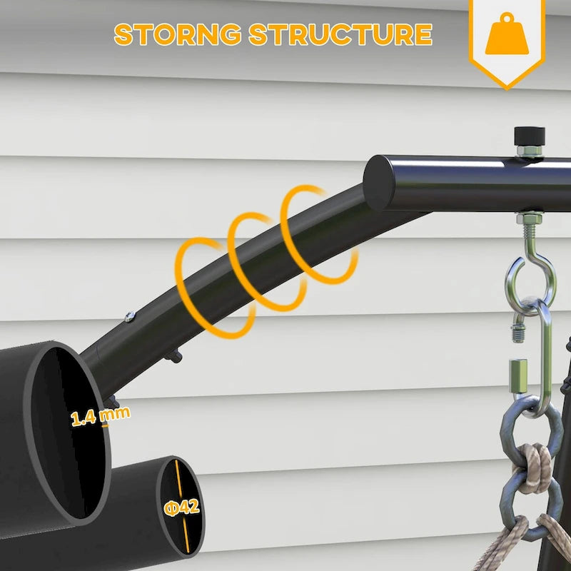 Support de chaise suspendue en forme de C pour intérieur et extérieur, noir