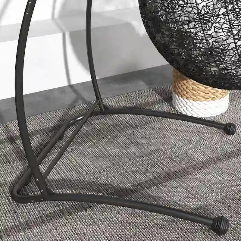 Support de chaise suspendue en forme de C pour intérieur et extérieur, noir