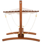 Hamac d'extérieur en bois blanc CUSchoice de 3 m avec support - 128 cm L x 46,5 cm l x 47,25 cm H