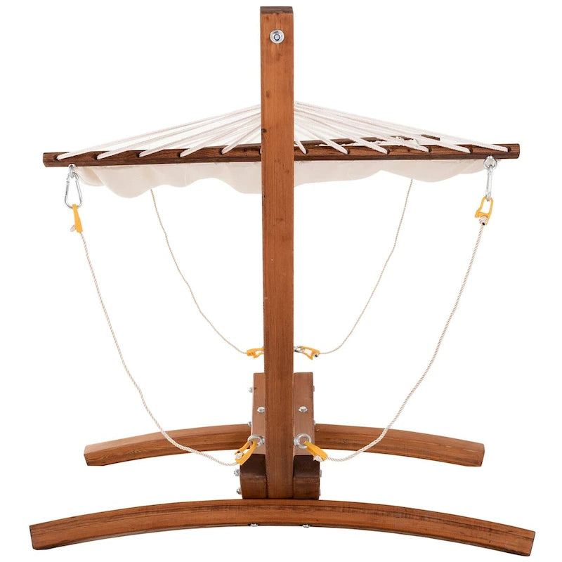 Hamac d'extérieur en bois blanc CUSchoice de 3 m avec support - 128 cm L x 46,5 cm l x 47,25 cm H