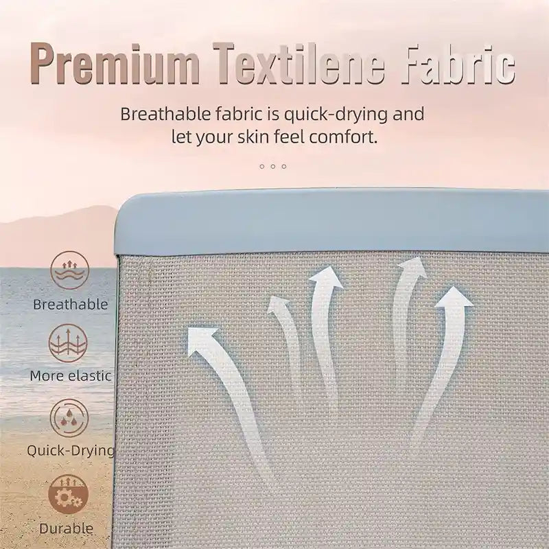 Ensemble de 3 chaises longues de patio, chaises longues avec 5 positions réglables (2 chaises longues + 1 table)