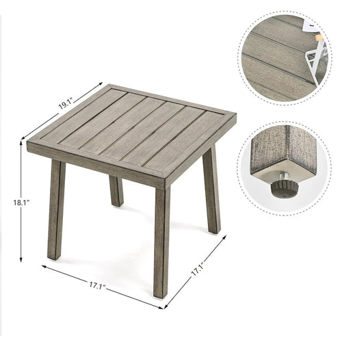 Table d'extérieur monobloc en aluminium avec cadre peint à la main